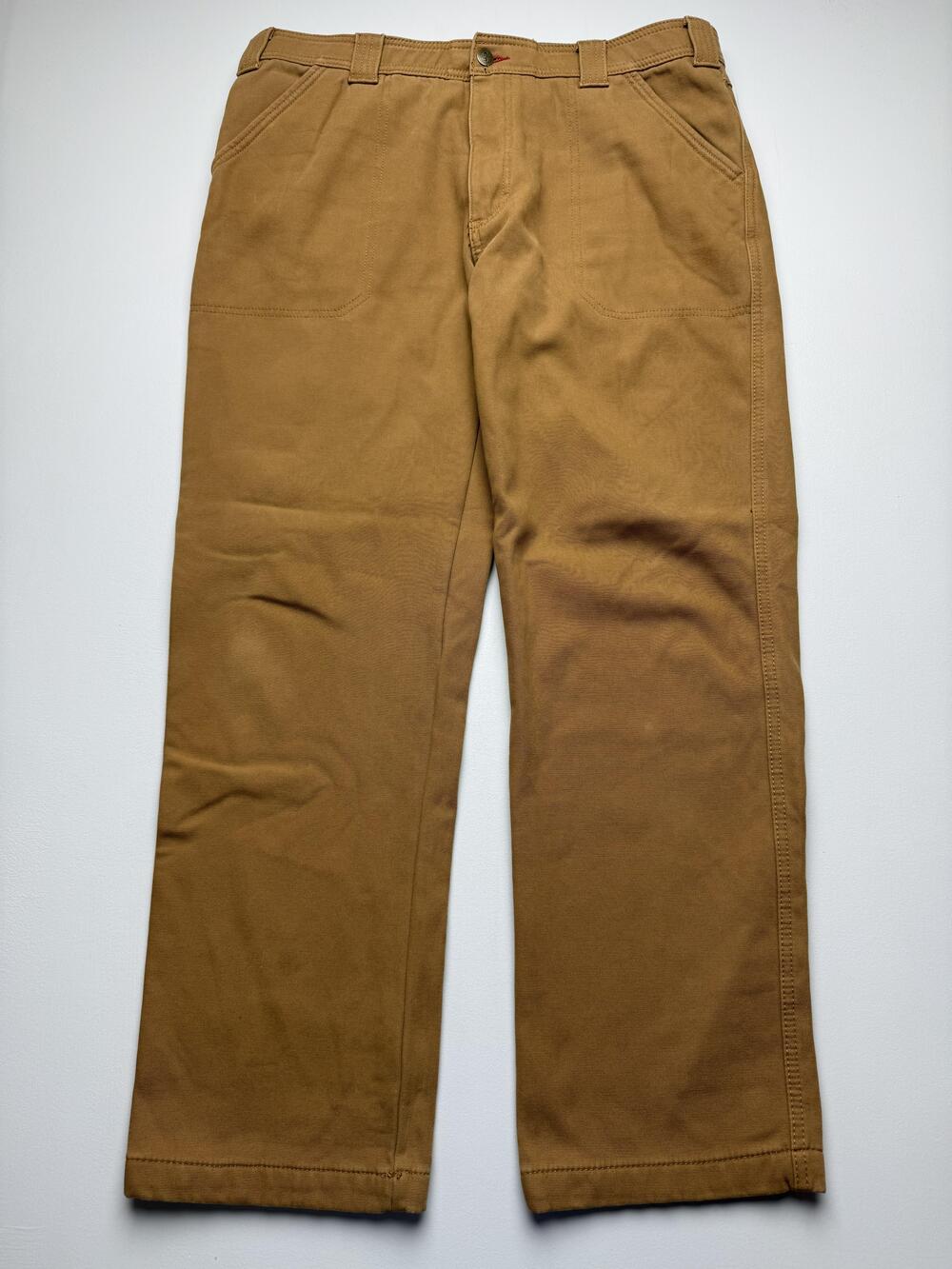 Coleman Pants Mens 34x32 Brown Carpenter Relaxed Fit Canvas Insulated Workwear